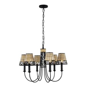 Cayman Six Light Chandelier in Black by Varaluz