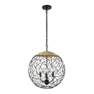 Cayman Three Light Pendant in Black by Varaluz