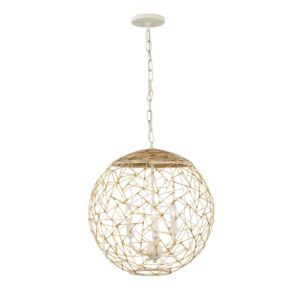 Cayman Three Light Pendant in Country White by Varaluz