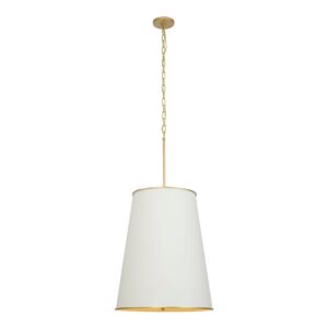 Coco Nine Light Foyer Pendant in Matte WhiteFrench Gold by Varaluz