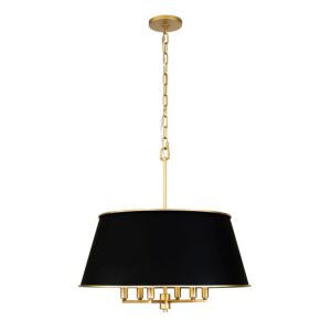 Coco Six Light Pendant in Matte BlackFrench Gold by Varaluz