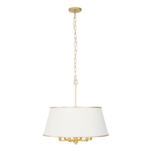 Coco Six Light Pendant in Matte WhiteFrench Gold by Varaluz