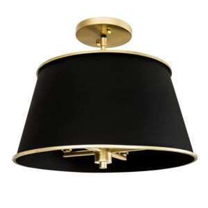 Coco Four Light SemiFlush Mount in Matte BlackFrench Gold by Varaluz