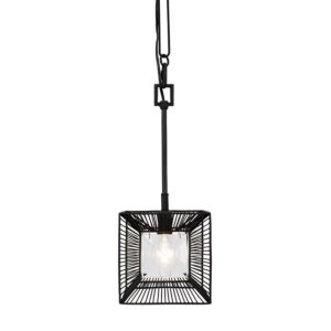 Arcade One Light Mini Pendant in Carbon by Varaluz