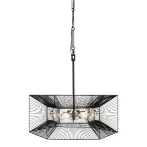 Arcade Six Light Pendant in Carbon by Varaluz