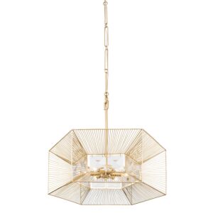 Arcade Six Light Pendant in French Gold by Varaluz