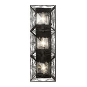 Arcade Three Light Wall Sconce in Carbon by Varaluz