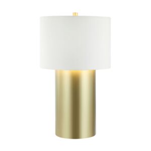 Secret Agent One Light Table Lamp in Painted GoldWhite Leather by Varaluz