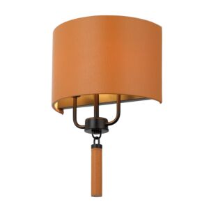 Secret Agent Two Light Wall Sconce in BlackCamel Leather by Varaluz