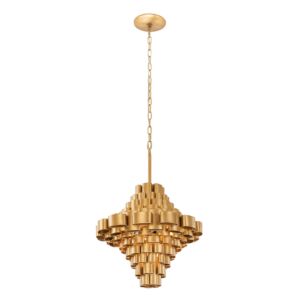 Totally Tubular Five Light Foyer Pendant in Antique GoldCarbon Black by Varaluz