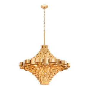 Totally Tubular 17 Light Foyer Pendant in Antique GoldCarbon Black by Varaluz