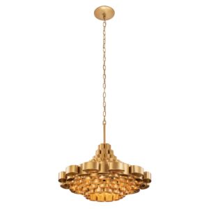 Totally Tubular Six Light Pendant in Antique GoldCarbon Black by Varaluz