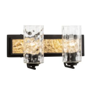 Hammer Time Two Light Bath in CarbonFrench Gold by Varaluz