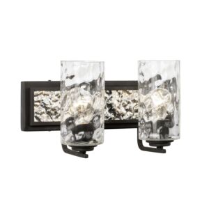 Hammer Time Two Light Bath in CarbonPolished Stainless by Varaluz