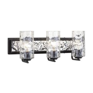 Hammer Time Three Light Bath in CarbonPolished Stainless by Varaluz