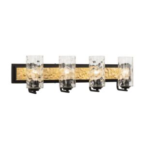 Hammer Time Four Light Bath in CarbonFrench Gold by Varaluz