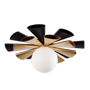 Daphne One Light Convertible Flush MountWall Sconce in Matte BlackFrench Gold by Varaluz