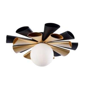 Daphne One Light Convertible Flush MountWall Sconce in Matte BlackFrench Gold by Varaluz