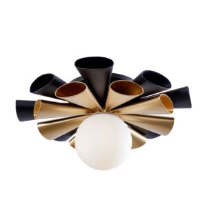 Daphne LED Convertible Flush MountWall Sconce in Matte BlackFrench Gold by Varaluz