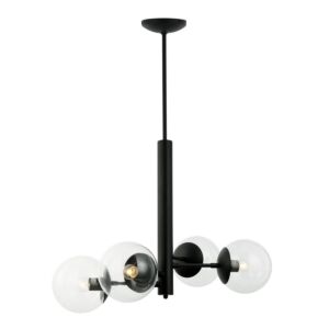 Mid Century  Chandelier in Black by Varaluz