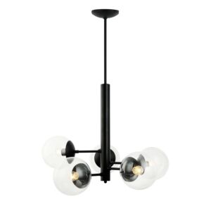 Mid Century  Chandelier in Black by Varaluz