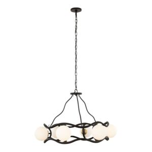 Black Betty Six Light Chandelier in CarbonFrench Gold by Varaluz