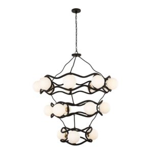 Black Betty 18 Light Chandelier in CarbonFrench Gold by Varaluz