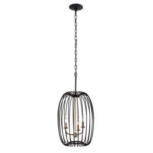 Nico Three Light Foyer Pendant in CarbonHavana Gold by Varaluz