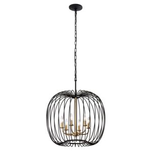 Nico Six Light Pendant in CarbonHavana Gold by Varaluz