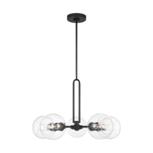 Codyn Five Light Chandelier in Midnight Black by Visual Comfort Studio