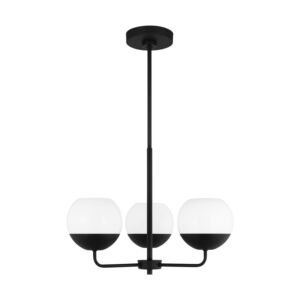 Alvin Three Light Chandelier in Midnight Black by Visual Comfort Studio