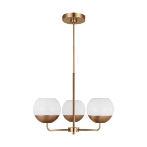 Alvin 3-Light Chandelier in Satin Brass