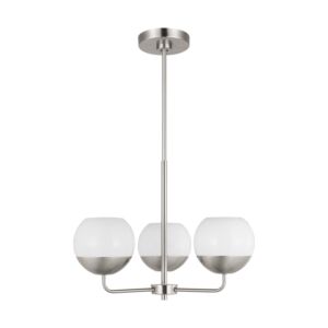 Alvin Three Light Chandelier in Brushed Nickel by Visual Comfort Studio