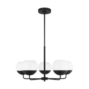 Alvin Five Light Chandelier in Midnight Black by Visual Comfort Studio