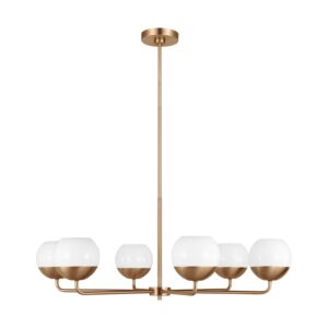 Alvin 6-Light Chandelier in Satin Brass