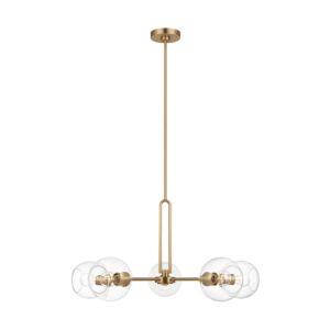 Codyn Five Light Chandelier in Satin Brass by Visual Comfort Studio