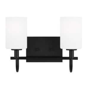 Oak Moore 2-Light LED Bathroom Vanity Light Wall Sconce in Midnight Black