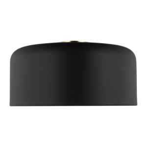 Malone 1-Light Flush Mount in Midnight Black