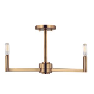 Fullton 3-Light Semi-Flush Mount in Satin Brass