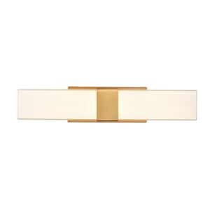 Reciprocate 2-Light LED Bathroom Vanity Light in Aged Brass