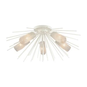 Sea Urchin  Semi Flush Mount in White Coral by ELK Home