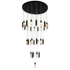 Olinda LED Chandelier in Black by CWI Lighting