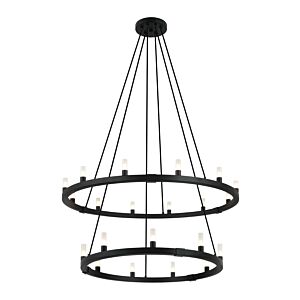 Cascadian 21-Light Chandelier in Matte Black