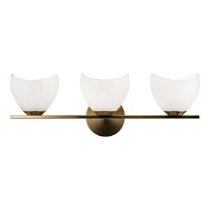 Uptowne 3-Light Bathroom Vanity Light in Aged Gold Brass