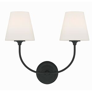 Sylvan 2-Light Wall Sconce in Black Forged