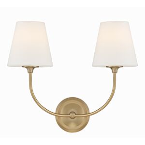 Sylvan Two Light Wall Sconce in Vibrant Gold by Crystorama