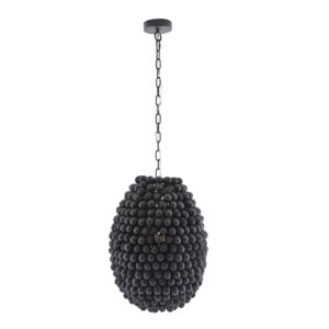 Raven One Light Pendant in Black Stained by Arteriors