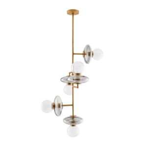 Pimpri Five Light Chandelier in Blue Smoke by Arteriors