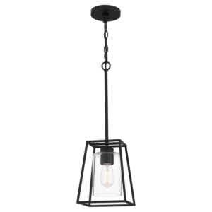 Prescott One Light Mini Pendant in Matte Black by Quoizel