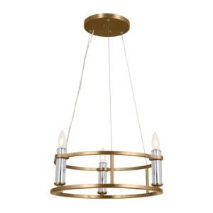 Rosalind Three Light Mini Chandelier in Brushed Natural Brass by Kichler